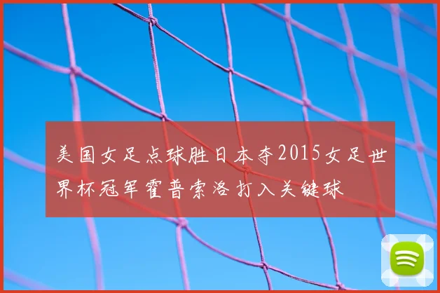 美国女足点球胜日本夺2015女足世界杯冠军霍普索洛打入关键球
