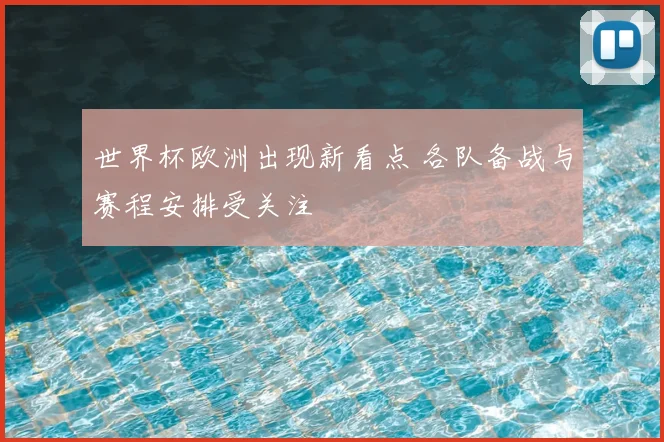 世界杯欧洲出现新看点 各队备战与赛程安排受关注